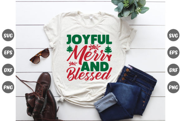 Christmas Design, Joyful Merry Graphics for T-Shirt Designs