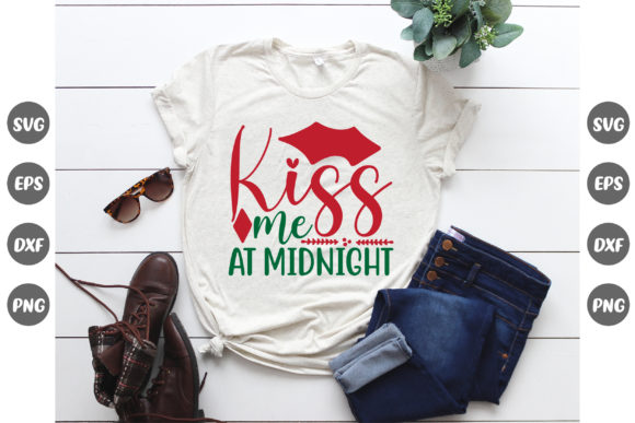 Christmas Design, Kiss Me at Midnight: Graphics & T-Shirt Designs