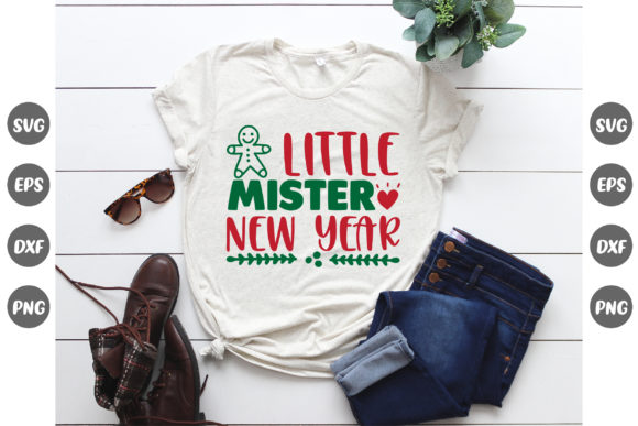 Christmas Design, Little Mister New Year: T-Shirt Designs & Graphics